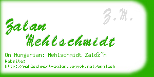 zalan mehlschmidt business card